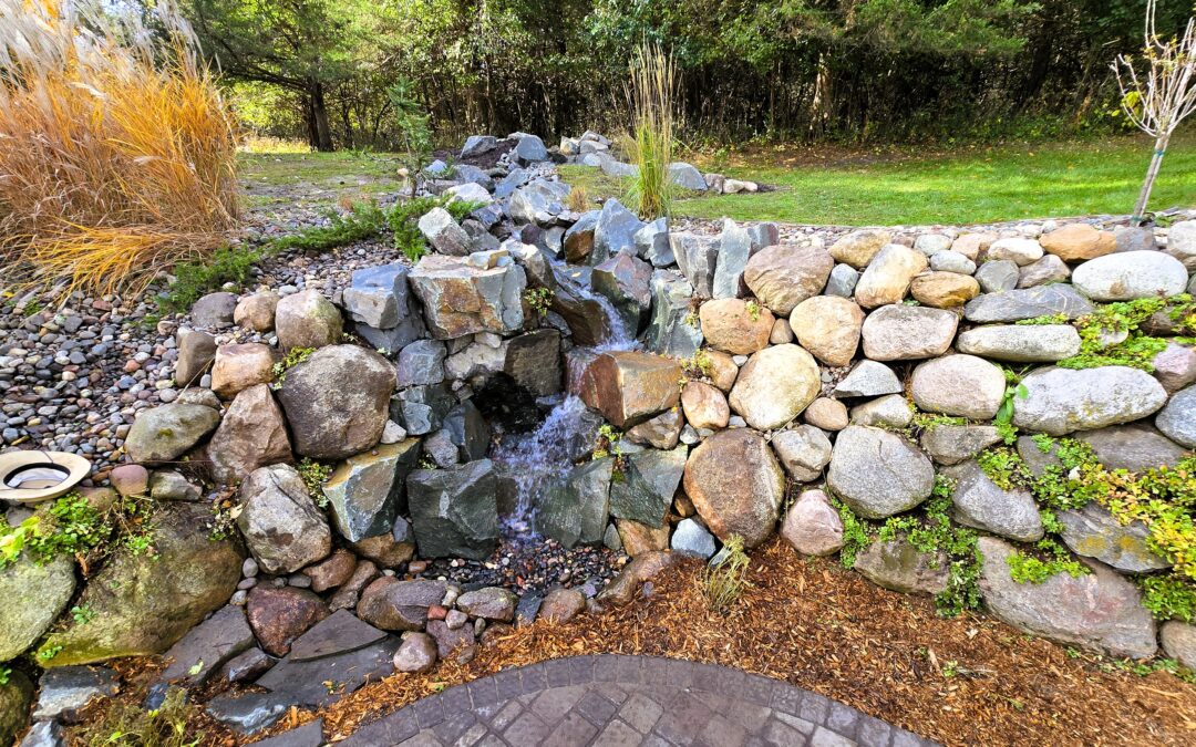 Backyard Pondless Waterfall with Wetland Filter in Ramsey, MN