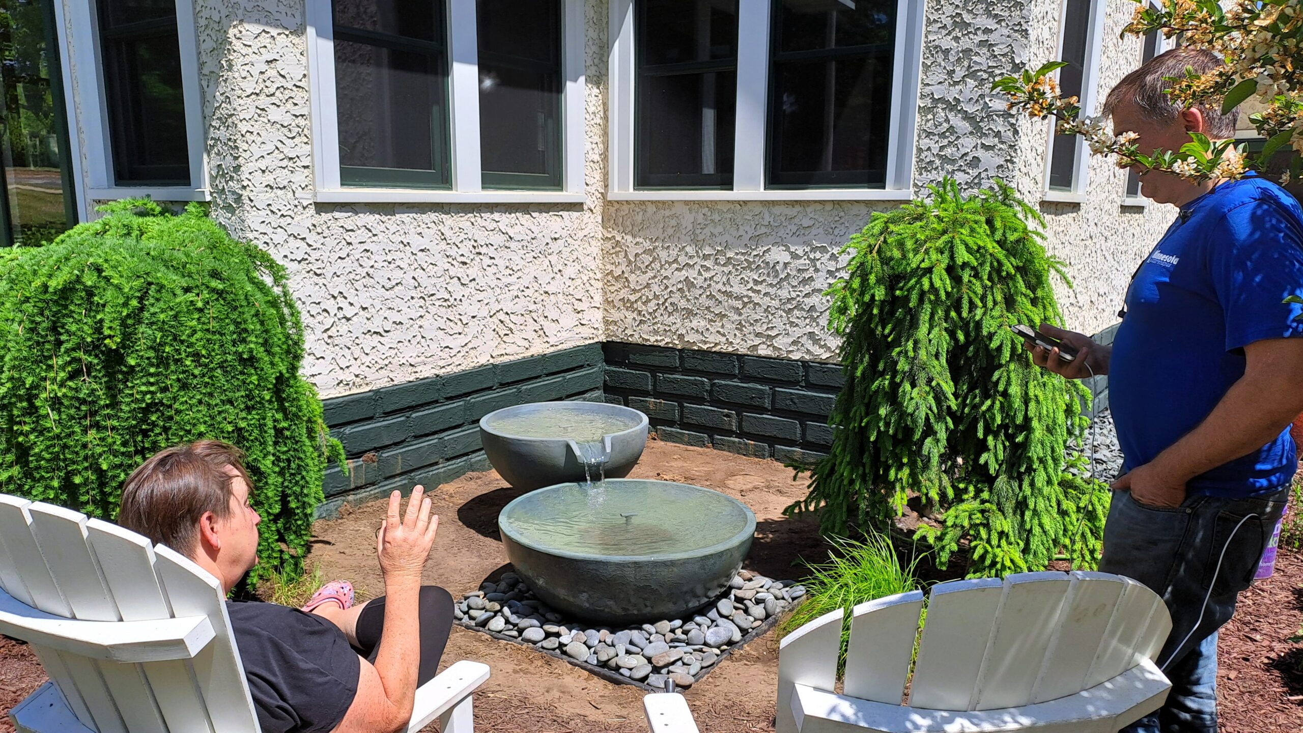 Front Yard Fountain Installation in Elk River, Minnesota