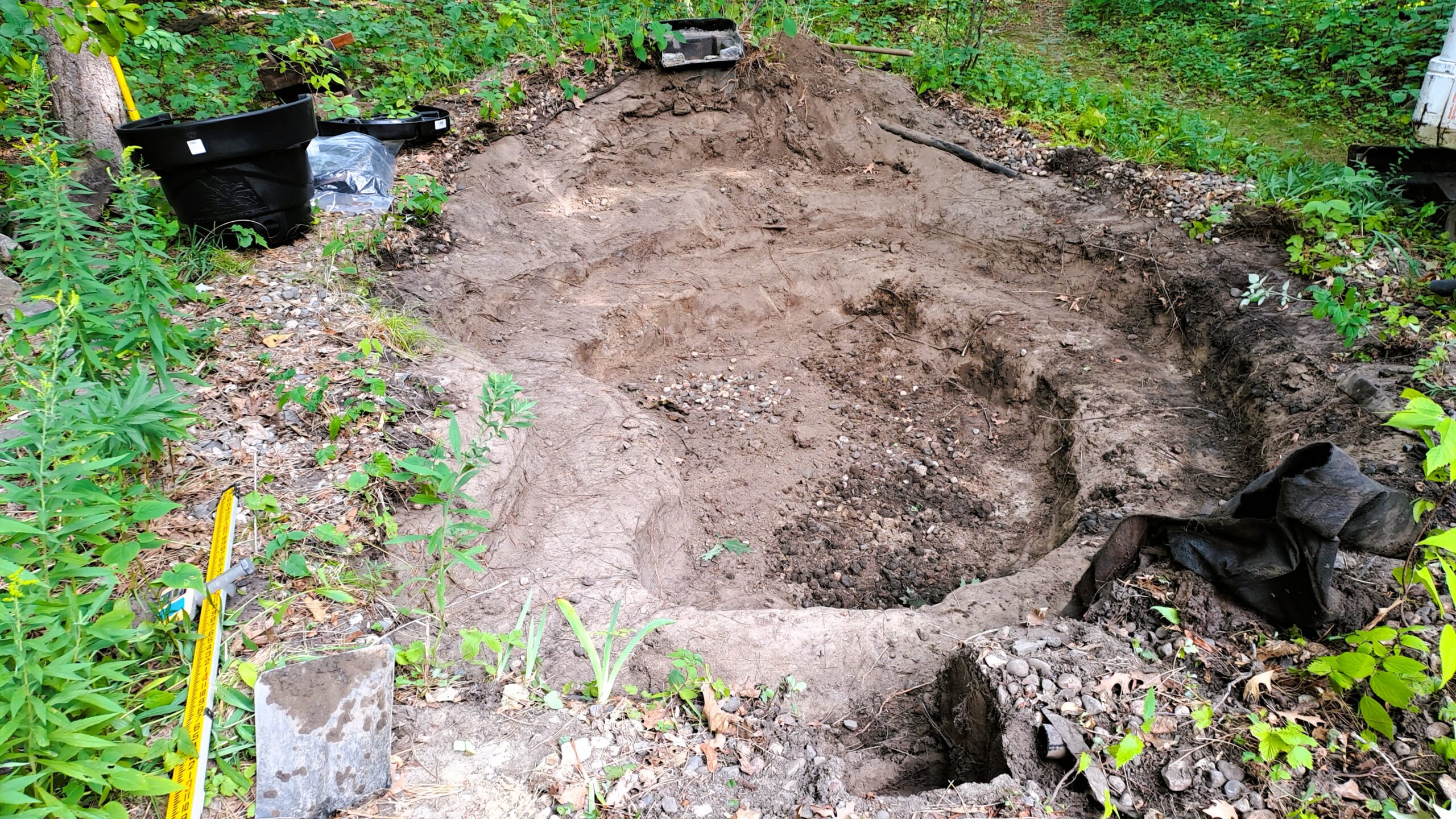 Pond excavation with regraded and stabilized soil for wetland filtration system in Chaska, Minnesota